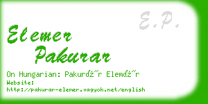 elemer pakurar business card